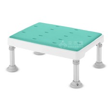 來而康 Richell 利其爾 不锈鋼 浴室 防滑 椅凳 R177 可調式 RFA49766 M型 綠色 軟座墊 浴室椅, 單一色系