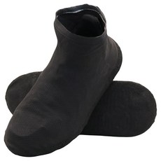 LSDWL 방수 신발 커버 2쌍 레인 슈 재사용 가능한 실리콘 미끄럼 방지 커버 야외용 여성 및 남성용 슈즈 투명 스몰 122563, 라지, 업그레이드 된 블랙