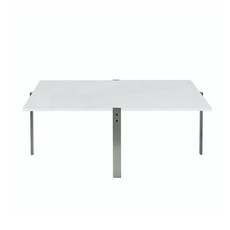 이탈리아 디자인 커피 소파테이블, L. 순백색 석판 80x80x38cm