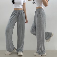 제이앤썸 국내제작 밴딩 와이드 찰랑 스트링 롱팬츠 트레이닝 빅사이즈 키큰녀 키작녀 하체커버 여름 바지