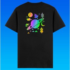 볼링크루 볼링 티셔츠 UFO 우주 행성 홀로그램 반팔 의류