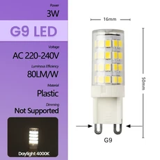 올스토어 2-20pcs 미니 LED G9 E14 옥수수 전구 AC 2W 슈퍼 밝은 비 스트로브 따뜻한 흰색 할로겐 램프를, 04 G9 3W 4000K hyaline, 01 10pcs