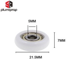 POM 베어링 패시브 라운드 롤러 휠 3D 프린터 부품용 Kossel 나일론 플라스틱 휠 625ZZ 5x21.5x7mm 9PCs 12PCs 14PCs, 5x21.5x7mm White