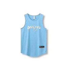 夏季籃球服美式速乾圓領背心，透氣速乾運動上衣，無袖網眼T恤，跑步投籃健身熱身皆宜