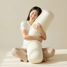조은자리 안고자는 원형 바디필로우 커버 대형 롱 쿠션 먼지없는 긴 베개 커버, 1, 06 니트 아이보리 커버