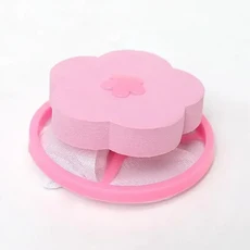 애완동물 털 제거 세탁기용 플로팅 린트 필터 백 재사용 볼 옷 청소 도구 고양이, 02 Pink