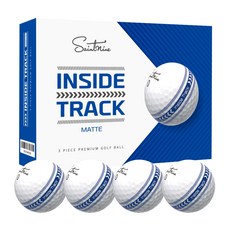 세인트나인 인사이드 트랙 매트 3피스 골프공 1다즌 12알, 화이트 블루라인, 3개, 12개입