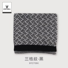 體溫魔術師 莫蘭迪混紡柔感圍脖 MIT台灣製 保暖脖圍 秋冬素色時尚圍巾, 三格紋-黑, 1個