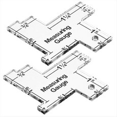 2pcs 아크릴 재봉 게이지 이음가 안내서 2.2 x 2.1 인치 미니 재봉 퀼팅 재봉단., 투명한