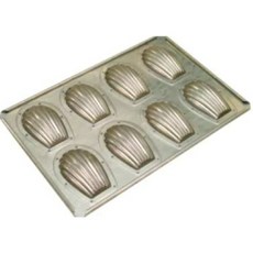 千代田金屬 (chiyoda) 瑪德蓮模，現貨供應，名模造型，輕鬆製作美味瑪德蓮, 1個, 8連尺寸30x20cm