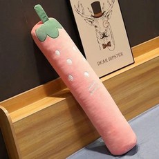 長條抱枕 仙人掌造型 側睡抱枕, 紅日東昇小草莓+長度帶頭飾,30釐米不能拆洗 超小號
