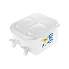 5公升雙水龍頭冷水壺，大容量冰箱專用飲水桶，寬口徑易清洗冷水壺, 透明, 1個, 5000ml