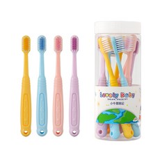 DFMEI 小牛歷險記兒童牙刷軟毛正品套裝 3-12歲桶裝8支寶寶卡通牙刷, 1個, 1個裝, 積木款8支桶裝-0850:如圖