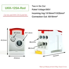 호환 레일 타입 퀵 와이어 케이블 커넥터 UKK 시리즈 80A 125A 160A 스플라이스 와이어링 터미널 블록 나, 11 UK-125A-R