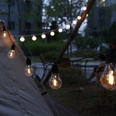 HK.SELL 어댑터 인테리어 감성 루프탑 G60 줄전구 10m 20구+리드선 3m, 전구색, 1세트