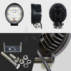 제이오스토어 LED 써치라이트 27W 화이트 고성능 방수 중장비 트랙터, 1개