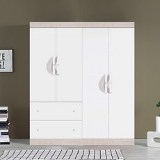 국내제작 직접배송 이느낌 1620mm 장롱 투서랍장 양복장 옷장, 워시화이트