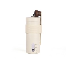 YINGHE 실리콘 케이스 수동 커피 그라인더, 1개, 흰색, 25L
