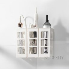 헤어기기 보관함 벽걸이고데기거치대, 화이트, 1개