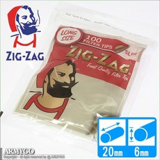 ARMYGO ZIG-ZAG 捲煙長濾嘴 (6mm) 有效過濾 享受更純淨的吸煙體驗 纖細尺寸完美搭配各式捲煙器, 1個