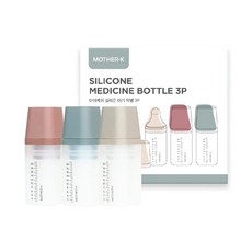 MOTHER-K 嬰幼兒矽膠餵食器3入組 矽膠三重奏餵食組 寶寶餵液器分裝瓶, 1套, 8809927882858