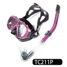 游龍潛水 V.DIVE TC211 專業潛水 浮潛 深潛 面鏡 呼吸管 套裝組合(送收納提桶), TC211P 桃紅
