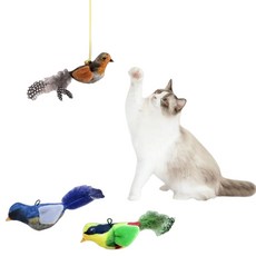 仿真發聲小鳥 貓咪互動玩具 附贈貓薄荷 聲控感應 絨毛材質, 台湾现货寵物貓玩具仿真小鳥（隨機發1支）, 1個