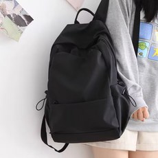 新款韓版百搭書包男純色雙肩包女高中背包大學生電腦包高級感, 白色:1個, 1個