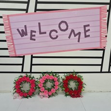납골당리스 카네이션 꽃액자 봉안당리스 유골함장식 추모꽃 미니꽃다발 벽장식 벽걸이, 진핑크, 1개