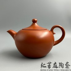 紅芳庭【台灣作家 朱泥壺】馬超 雅士壺 手拉坏 茶具 朱泥 泡茶壺 手工茶壺 台灣壺 茶壺 紫砂壺 台灣手拉坏 泡茶用具, 1個, 馬超 - 雅士壺,下單前已確認商品尺寸與容量, 紅, 330ml
