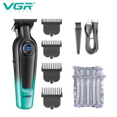 VGR 헤어 클리퍼 전문가용 이발기 바버 클리퍼 무선 트리머 남성용 클리퍼 및 트리머 세트 V-196 V-996, V996 Green