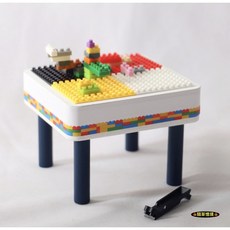 隨草憶境 仿真積木桌遊 迷你木桌 積木桌 BJD娃娃屋玩具袖珍食玩微縮模型, 1個, 一組入（遊戲木桌+積木組）