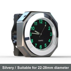 유니버설 22-28mm 방수 오토바이 자전거 핸들 바 시계 마운트 시계 시간 버클 고급 크롬 테이블과 알루미늄, Titanium-Silver, 1개