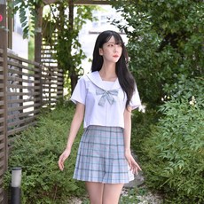 교복몰 (대여) 반팔 바람부는 하늘 체크 일본여고생