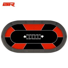 狄奧德州撲剋折疊桌，可客製化德州撲克牌桌布，專業棊牌室臺子籌碼組, 1個, 紅色德州桌可折疊【2米*1米】