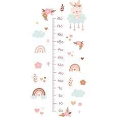 Yesso牆壁裝飾亮點身高測量貼紙, 彩虹