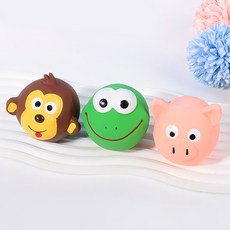 오브펫 강아지 라텍스 삑삑이 공 장난감 동물 3종, 1개