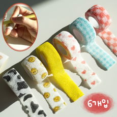 자가 접착 점착 손가락 붕대 6color [테이핑 훅그립 밴드 굳은살 물집 방지 골프 테이프 컬러코반], 1세트, 6개입