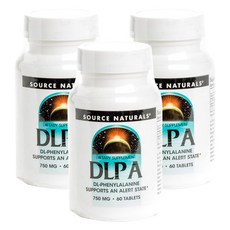 Source Naturals DLPA 750毫克, 60 件, 3個