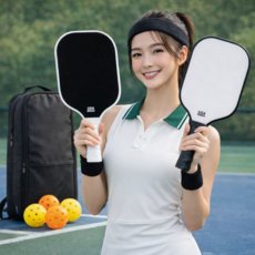 마비에르 MAVIER 피클볼 패들 Pickleball 파이버글라스 라켓 세트 USAPA 공인, 1세트, 블랙&화이트