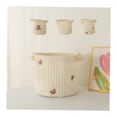 키밍 곰돌이 누빔 다용도 수납 바구니 aas+0201RS