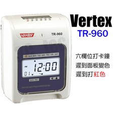 Vertex 世尚 TR-960 六欄位 點陣式 微電腦打卡鐘 停電記憶保存功能, TR-960 贈【10卡架+100卡片】