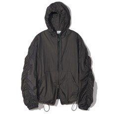 PARTIMENTO 퍼커링 시어 후드 집업 차콜 370579, M