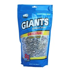 GIANTS 오리지널 해바라기 씨앗 - 먹을 해바라기 씨앗 해바라기 씨앗 벌크 먹기 위해 가볍게 소금에 절인 것 껍질 1회 제공량당 단백질 8g - 355ml(12온스), 5 Ounce (Pack of 3)