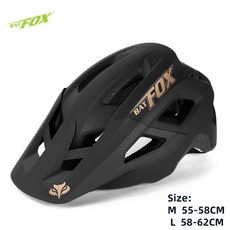자전거헬맷 자전거안전모 자전거하이바 BATFOX 헬멧 남성용 사이클링 자전거 casco para mtb 산악 레이싱 스피드 프레임, A057-207-black gold, 1개