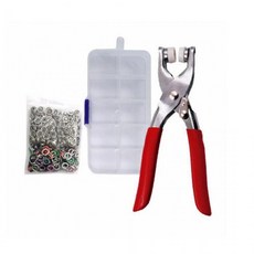 똑딱이 DIY 100개세트 가죽펀칭 컬러단추 단추 펀칭기 사무용품 문구, 100개, 펀칭기+컬러100개입