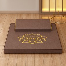 명상기도 방석 불교용품 가정용 사각 접이식 수련 스님 법당 백팔배 쿠션 연꽃, 03. 라이트 그레이, 01. 60x60cm (상하패드+캐링백)