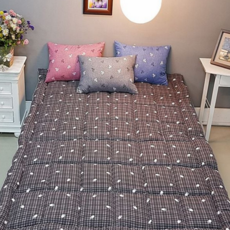 세미 토퍼 푹신한 간절기 매트리스 퀸 사이즈 토퍼 침대 발자국 체크 침구 패턴 동물 학생 성인, 그레이