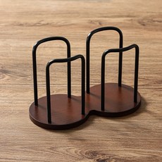 하스몰 원목 종이컵 홀더 디스펜서 홈 카페 인테리어 소품, 1개, 더블 블랙