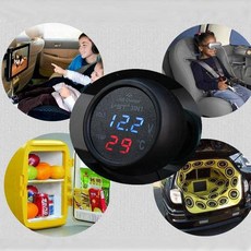 2.1A 듀얼 USB 차량용 충전기전압계 블루 라이트 표시기 12V 라이터 자동차 전자 액세서리에